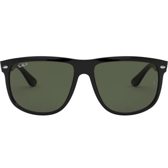 RAY-BAN Highstreet 60mm Polarized Flat Top Sunglasses Black - Picture 1 of 5